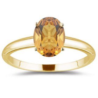 67 Cts Citrine Solitaire Ring in 14K Yellow Gold 3.5 Jewelry