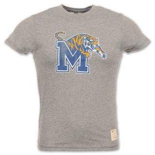 Memphis Tigers Retro Logo Mens Tee Shirt Grey