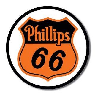 Phillips 66 Shield Logo Gasoline Round Retro Vintage Tin