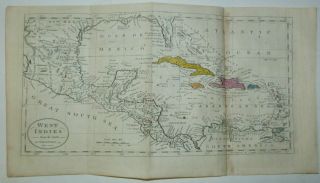 Mexico West Indies Mexico 1780 Intyre RARE Antique Engraved Map