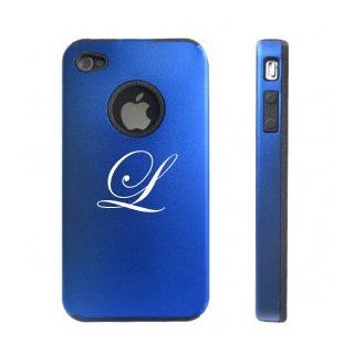 Apple iPhone 4 4S 4 Blue D2426 Aluminum & Silicone Case