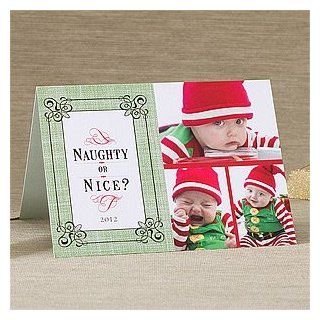 Personalized Photo Holiday Cards   Naughty or Nice   Three