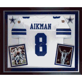 Troy Aikman Signed Jersey   FRAMED DELUXEWHITE/WILSON