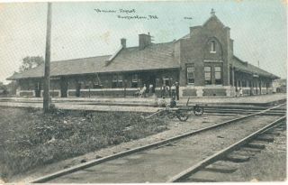 IL Hoopeston Union Depot Train Station Very Early 29045