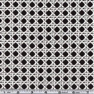 45 Wide Michael Miller Basket Squares Black/White Fabric