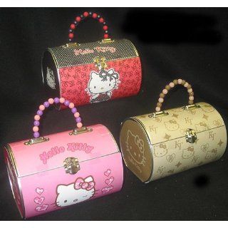 Hello Kitty Tin Roll Purse Lunch Box with Beaded Handle