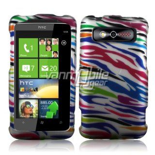 HTC Trophy Case   Rainbow Zebra Stripe Design Hard 2 Pc