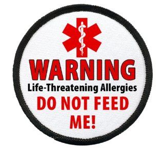 DO NOT FEED ME Food Allergy Warning Alert 3 inch Black Rim