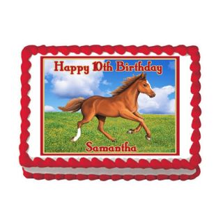 Horse Racing Power Edible Cake Image Party Supply