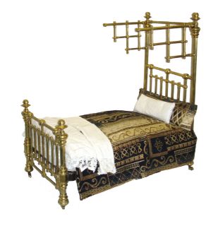  Fine Salesmans Sample Brass Half Tester Bed by Hoskins Sewell