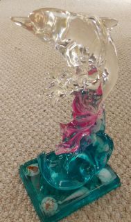 Suanti Galleries Acryllic Crystal Series Breaching Dolphin Figurine