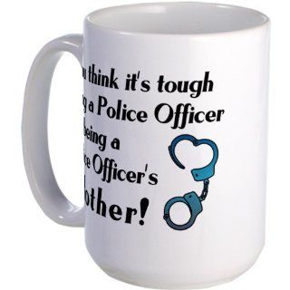 Tough Police Mom Large Mug Large Mug by  Kitchen