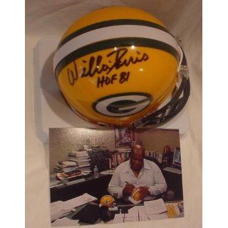  Willie Davis Autographed Mini Helmet Packers Hof 81