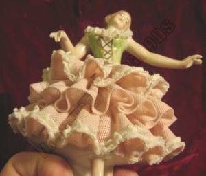 Dresden Porcelain Lace Dancing Lady Figurine Germany