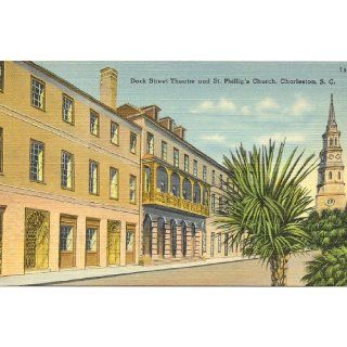1940s Vintage Postcard   Dock Street Theatre and St