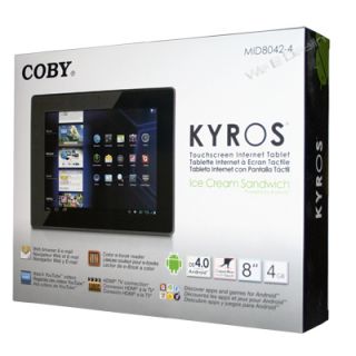 New Coby Kyros MID8042 4G Wi Fi 8 Tablet Multi Touch Computer Android