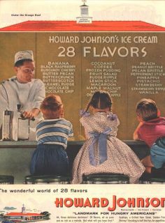 1956 B LG Ad Howard Johnsons 28 Flavors Ice Cream