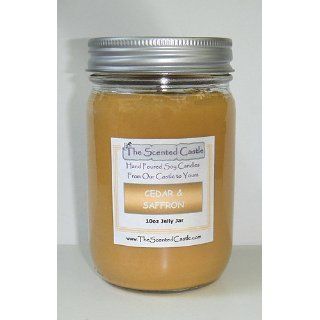Cedar & Saffron Scented Soy Candle   10oz Jelly Jar by The