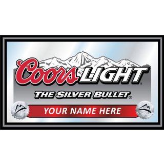 Personalized Coors Light Black Wood Framed Mirror   BIG