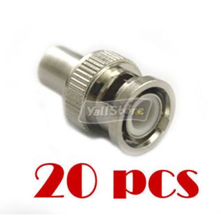 20 BNC Male to RCA Female Coax Cable Converter Adapter