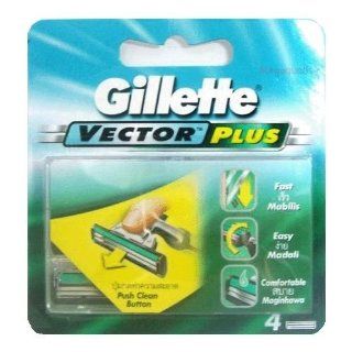 Gillette Vector Plus Blades 2 Pack 4 Refills Cartridges