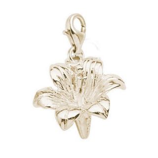 Rembrandt Charms Lily Charm with Lobster Clasp, 14k Yellow Gold