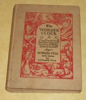1915 THE WONDER CLOCK HOWARD PYLE SEPIA ETCHING BOOK 4 20 MARVELOUS