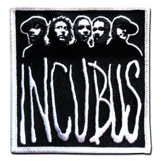 Incubus   Black & White Rectangle Logo with Faces