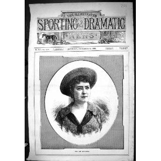 Sporting Dramatic News 1885 Antique Portrait Miss Amy