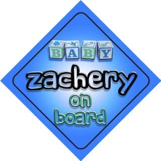 Baby Boy Zachery on board novelty car sign gift / present