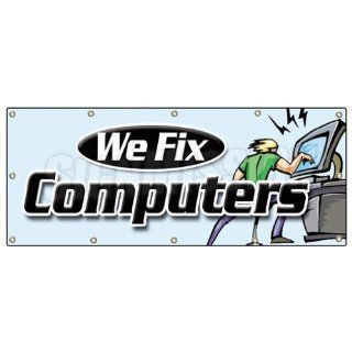48x120 WE FIX COMPUTERS BANNER SIGN computer repair