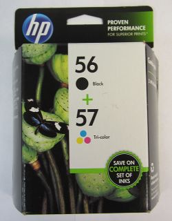 HP Ink Cartridges 56 Black and 57 Tri Color Brand New May 2014