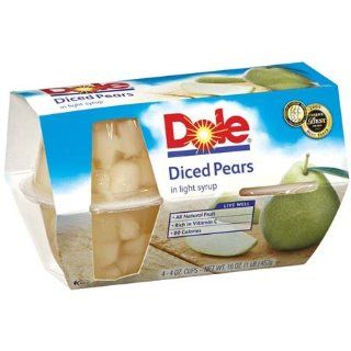 Dole Diced Pears Fruit Bowl in Light Syrup 4   4 oz cups (Pack of 6