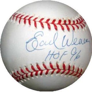   Autographed Earl Weaver Ball   inscribed HOF 96