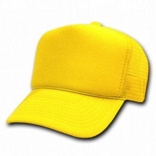 DECKY Solid Color Trucker Mesh Caps Plain Baseball Hat