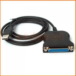 USB Male to DB 25 Female Parallel Printer Cable for HP