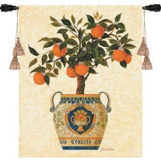  Orange Tree Tapestry Style Square White 44   101