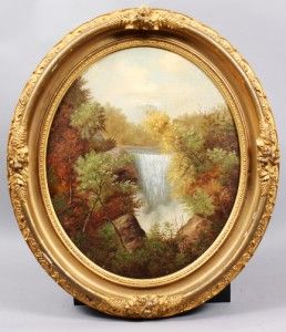  EARLY 1800S HUDSON RIVER SCHOOL MAJOR MUSEUM WORTHY FALLS OIL PAINTING