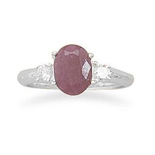 Rough Cut Ruby and CZ Ring (6) Jewelry 