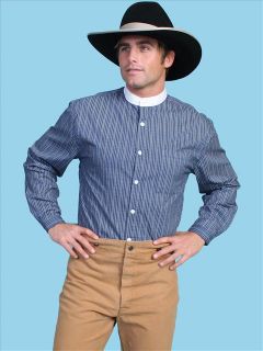 RW039 Scully Rangewear Old West Cowboy Shirt Medium Navy