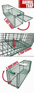 Racoon Skunk Possum Rabbit Cat Live Humane Animal Trap 31x9x11 Cage