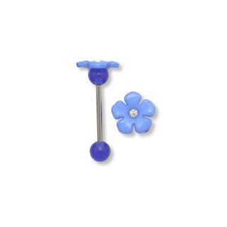14G or 12G or 10G ACRYLIC FLOWER TOP BARBELL 14g 1 5/8 Mix My Colors
