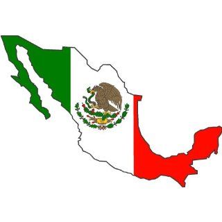 Mexico Silhouette Flag Decal 5x3 Bumper Sticker