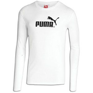 PUMA #1 Logo Long Sleeve T Shirt   Mens   Casual   Clothing   White