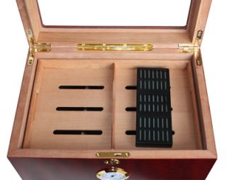100 Count Cigar Humidor Cherry Wood Holds 100 Cigars