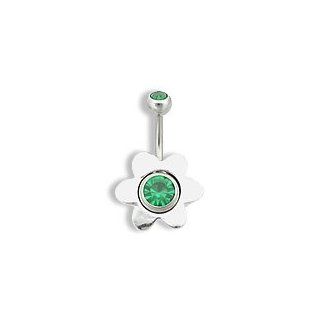 PEDAL FLOWER NAVEL SHIELD with a 14g Double Jeweled Belly Button