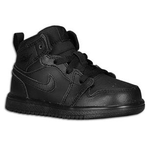 Jordan AJ1 Mid   Boys Toddler   Basketball   Shoes   Black/Black