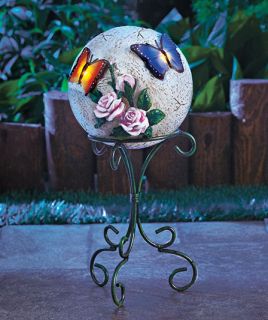  Stained Glass Effect Garden Globe Butterfly or Hummingbird
