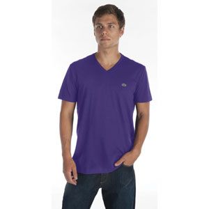 Lacoste Pima Jersey V Neck S/S T Shirt   Mens   Casual   Clothing