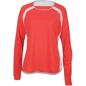 Nike Fast Pace L/S Baselayer T shirt   Womens   Bright Crimson/White